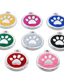 mainimage2Porte-cl-avec-plaque-d-identification-pour-animaux-de-compagnie-grav-brillant-personnalisable-accessoires-de-collier Médaille personnalisée pour chien paillettes