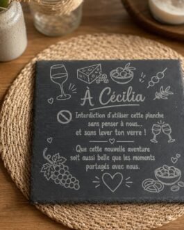 dessous de verre en ardoise personnalisés.