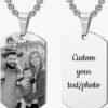 Pendentif homme ou femme  Personnalisé photo et texte verso
